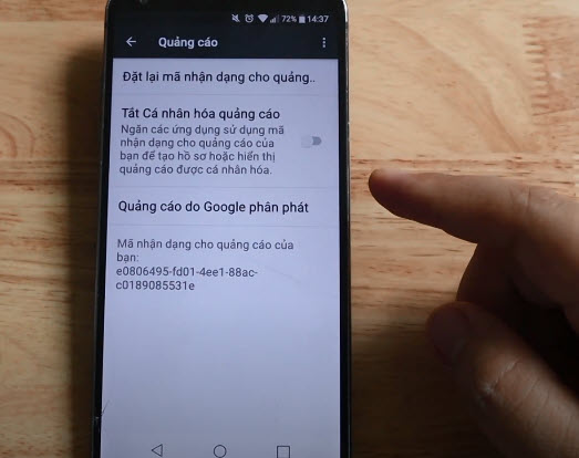 loại bỏ quảng cáo của google trên điện thoại android